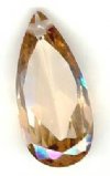 1 19x9mm Faceted Pear Drop Champagne Cubic Zirconia